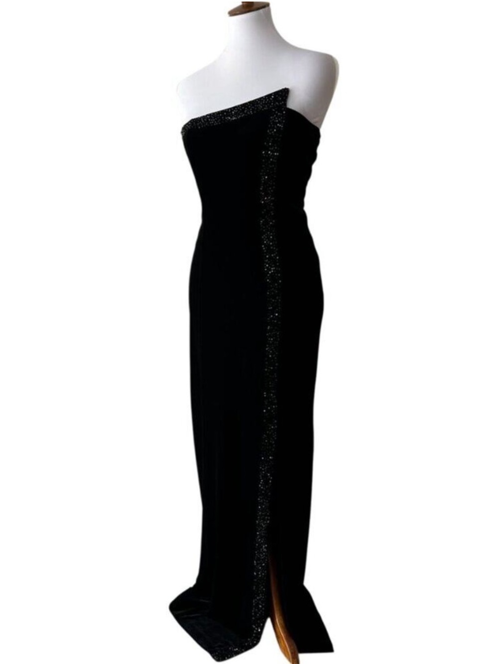 Vintage Formal Gown Small Minimalist Y2K Dress Strapless Long 90s Maxi Hoco Whim - Picture 4 of 17
